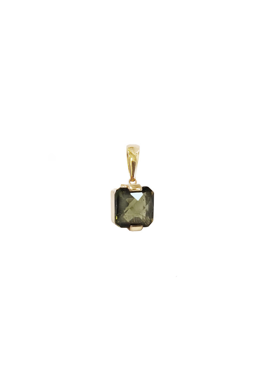 Gold pendant, moldavite