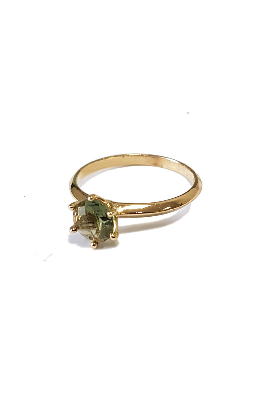 Gold ring , moldavite
