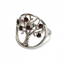 Sterling silver ring with garnet