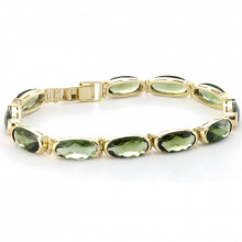 Gold bracelet, moldavite